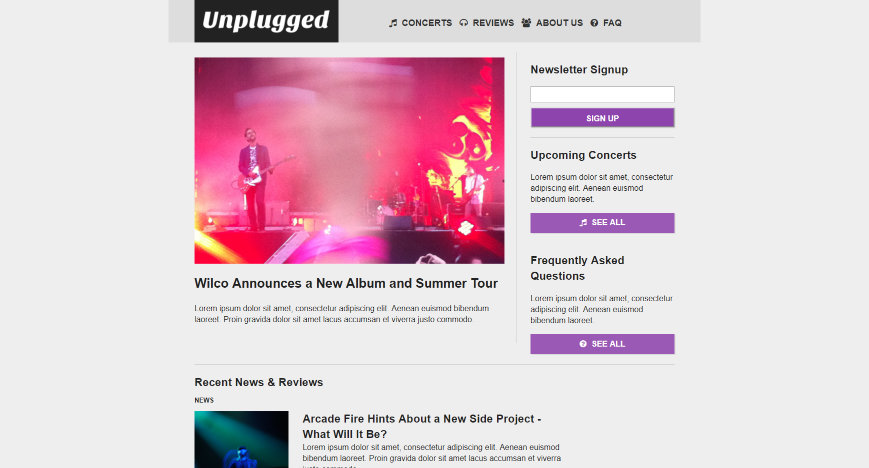 Mobile-First Music Website